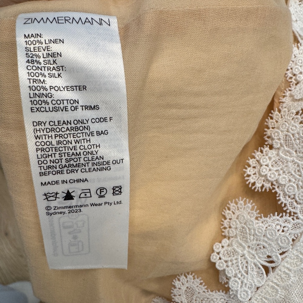 Zimmermann
Flutter Butterfly Lace Long Sleeve Linen Dress. - Picture 12 of 14